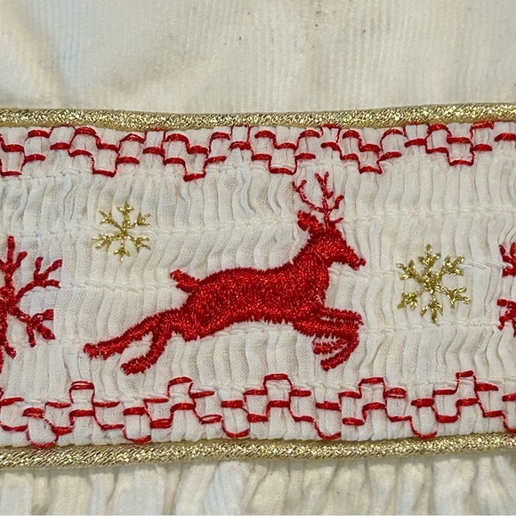 Sz4 Bonnie Jean Smocked Reindeer Fit & Flare Dress - Picture 4 of 7